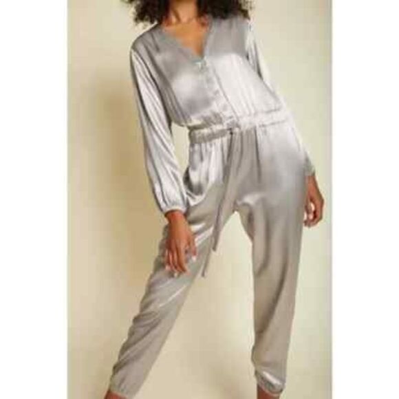 Nation LTD Salma Jumpsuit Silver Gray Women's Size Medium - Picture 1 of 8